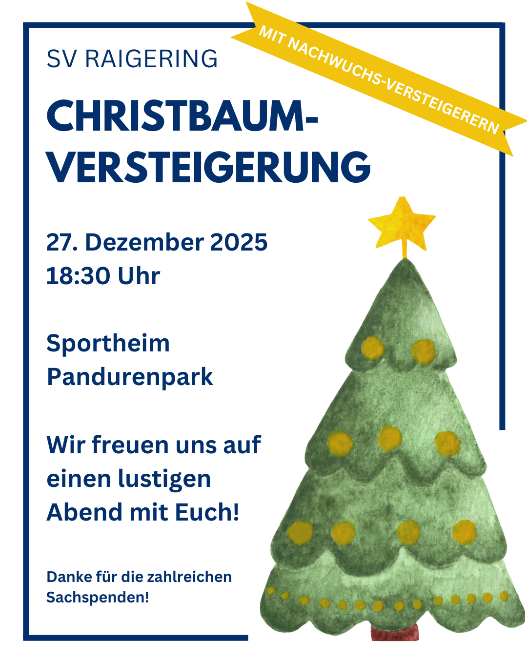 Einladung Christbaumversteigerung 27.12.2025